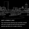 Boston Skyline One Line Drawing Art - Dark