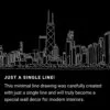Chicago Skyline One Line Drawing Art - Dark
