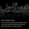 Columbus Skyline One Line Drawing Art - Dark