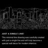 Denver Skyline One Line Drawing Art - Dark