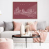 Framed Austin Skyline Wall Art for Living Room - Dark