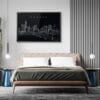 Framed Austin TX Wall Art for Bed Room - Dark