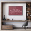 Framed Boston Harbor Wall Art for Home Office - Dark
