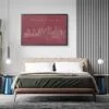 Framed Philadelphia Skyline Wall Art for Bed Room - Dark