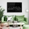 Framed Philadelphia Skyline Wall Art for Living Room - Dark