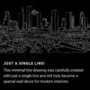 Houston TX Skyline One Line Drawing Art - Dark