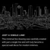 Houston TX Skyline One Line Drawing Art - Dark