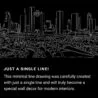Houston TX Skyline One Line Drawing Art - Dark