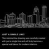 Louisville Skyline One Line Drawing Art - Dark