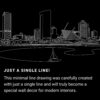 Milwaukee Skyline One Line Drawing Art - Dark