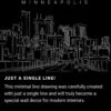 Minneapolis Skyline One Line Drawing Art - Dark