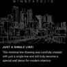 Minneapolis Skyline One Line Drawing Art - Dark