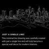Philadelphia Skyline One Line Drawing Art - Dark