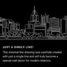 Pittsburgh Skyline One Line Drawing Art - Dark