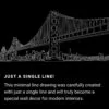 San Francisco One Line Drawing Art - Dark