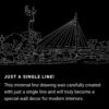 Wichita Kansas One Line Drawing Art - Dark