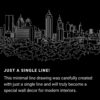 Atlanta Skyline One Line Drawing Art - Dark