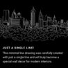 Atlanta Skyline One Line Drawing Art - Dark