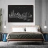 Austin Skyline Canvas Art Print - Bed Room - Dark