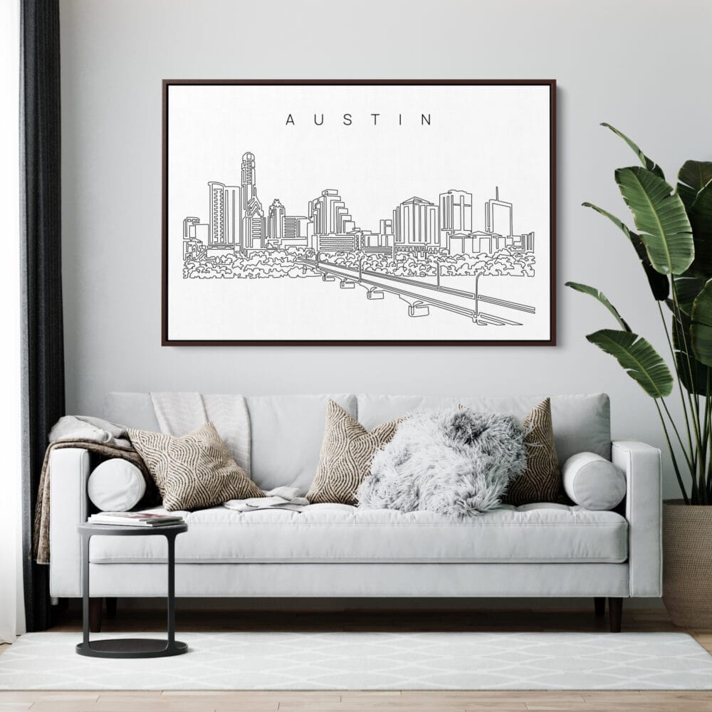 Austin Skyline Canvas Art Print - Living Room - Dark Austin Skyline Canvas Art Print - Living Room - Dark