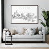 Austin Skyline Canvas Art Print - Living Room - Dark