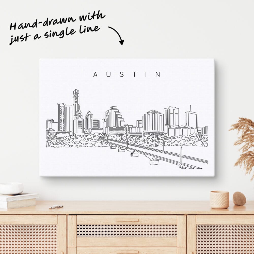 Austin Texas Skyline One Line Drawing Austin Texas Skyline One Line Drawing