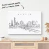 Austin Texas Skyline One Line Drawing