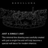 Barcelona Park Güell One Line Drawing Art - Dark