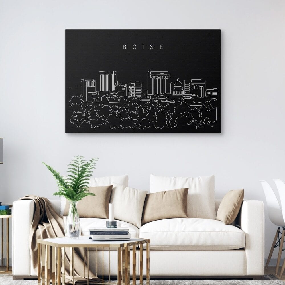 Boise Idaho Canvas Art Print - Living Room - Dark Boise Idaho Canvas Art Print - Living Room - Dark