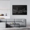 Boston Skyline Canvas Art Print - Charles River - Living Room - Dark
