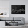 Boston Skyline Canvas Art Print - Charles River - Living Room - Dark