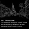 Charleston SC One Line Drawing Art - Dark