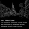 Charleston SC One Line Drawing Art - Dark