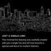 Charlotte NC One Line Drawing Art - Dark