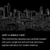 Charlotte NC One Line Drawing Art - Dark