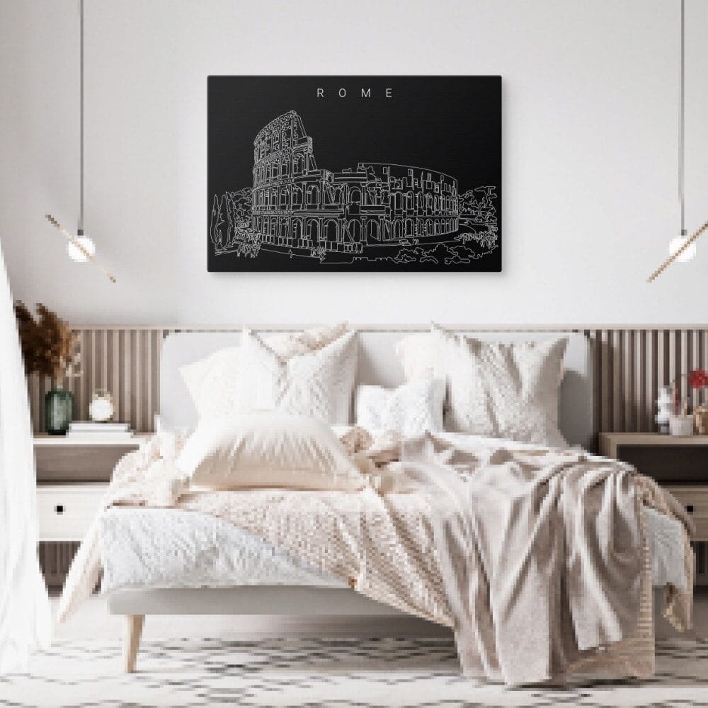 Colosseum Canvas Art Print - Bed Room - Dark Colosseum Canvas Art Print - Bed Room - Dark