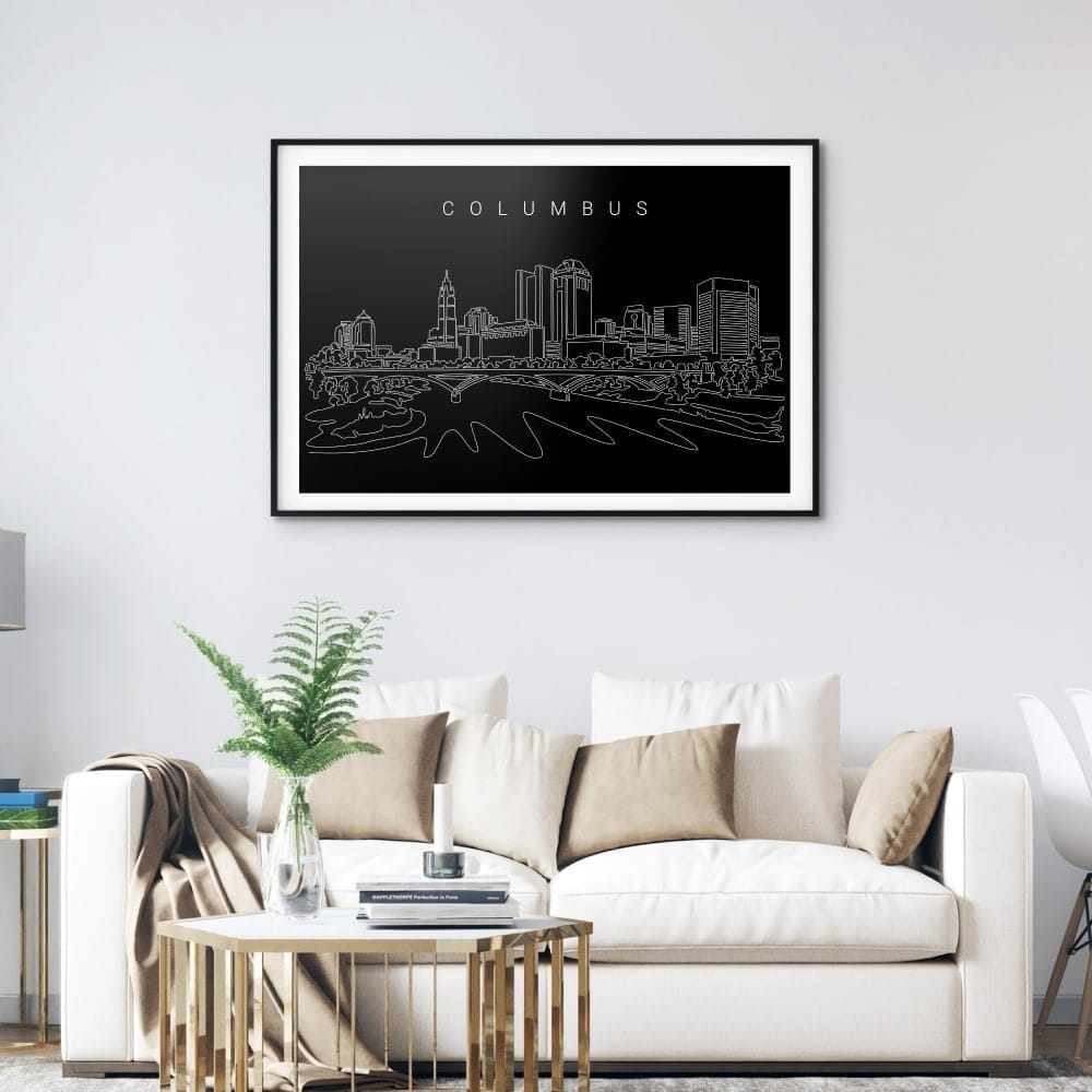 Columbus Skyline Art Print for Living Room - Dark Columbus Skyline Art Print for Living Room - Dark