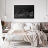 Dallas TX Canvas Art Print - Bed Room - Dark