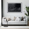 Dallas TX SkylineArt Print for Living Room - Dark-1