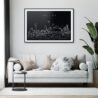 Dallas TX SkylineArt Print for Living Room - Dark-1