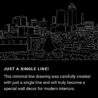 Des Moines Skyline One Line Drawing Art - Dark