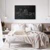 Durham NC Skyline Canvas Art Print - Bed Room - Dark