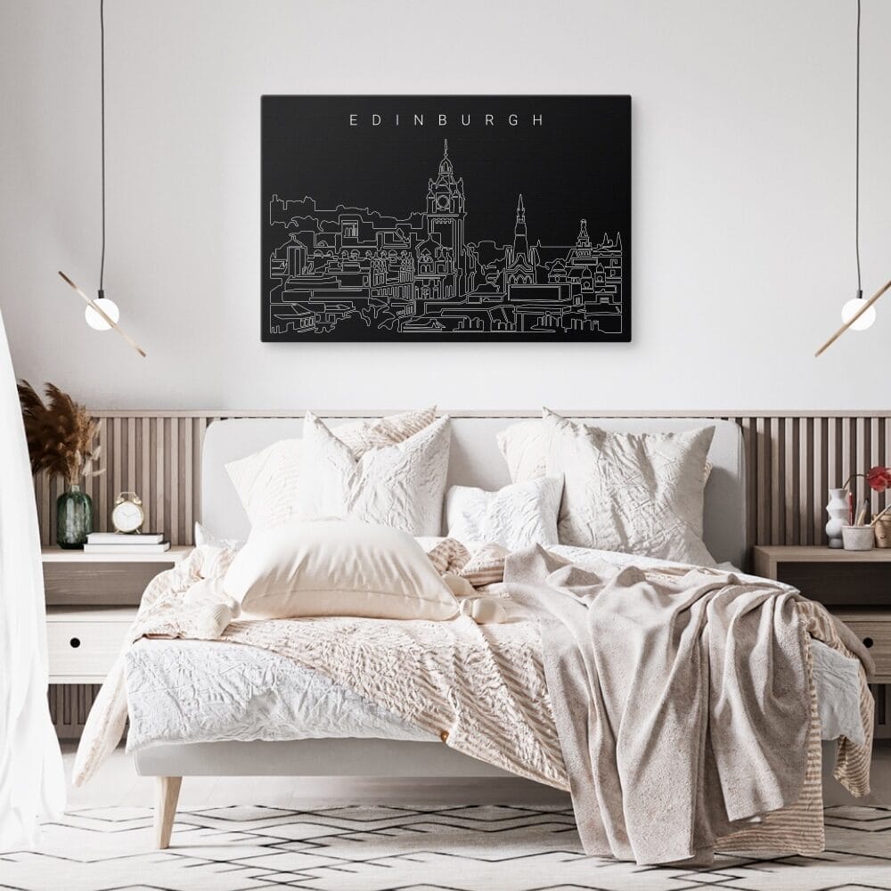 Edinburgh Skyline Canvas Art Print - Bed Room - Dark Edinburgh Skyline Canvas Art Print - Bed Room - Dark