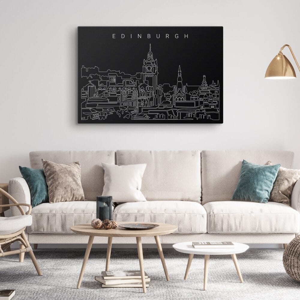 Edinburgh Skyline Canvas Art Print - Living Room - Dark Edinburgh Skyline Canvas Art Print - Living Room - Dark