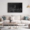 Edinburgh Skyline Canvas Art Print - Living Room - Dark