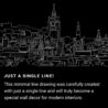 Edinburgh Skyline One Line Drawing Art - Dark