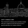Florence Italy Skyline One Line Drawing Art - Dark