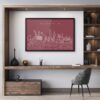 Framed Atlanta Skyline Wall Art for Bed Room - Dark-1