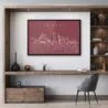 Framed Atlanta Skyline Wall Art for Bed Room - Dark-1