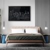 Framed Charlotte NC Wall Art for Bed Room - Dark